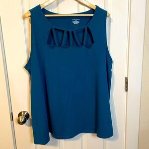 Lane Bryant dark teal cut out sleeveless top plus sz 26/28